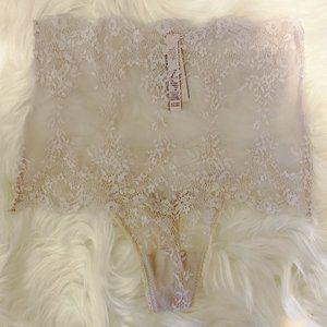 Victoria's Secret High Waisted Lace Thong Lavender Small